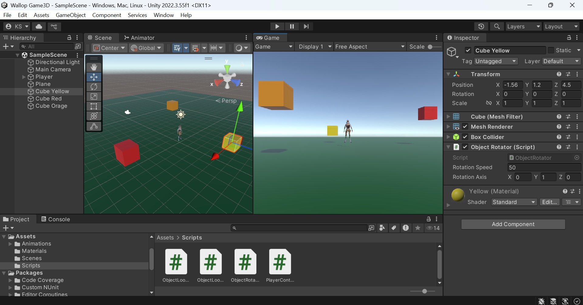 Code Unity สำหรับ หมุนวัตถุ (GameObject) - KW Product1